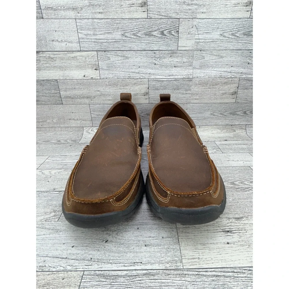 Skechers Relaxed Fit Mens Brown Leather Slip On Loafer Shoes Size 8.5‎ 63697